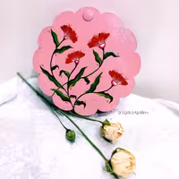 آینه جیبی نقاشی شده دالبری دردار طرح باغ گل