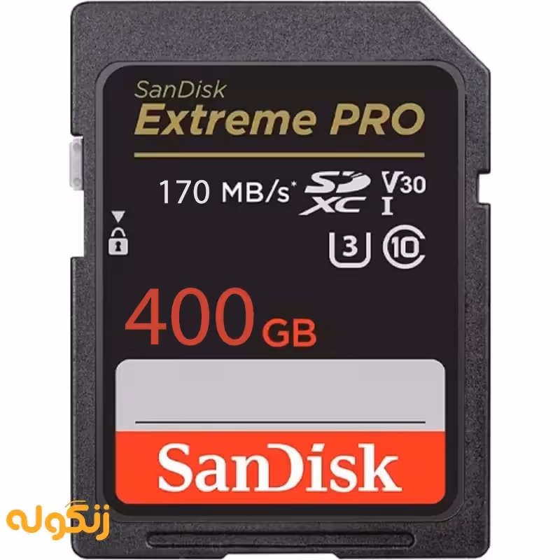 کارت حافظه SDXC سن دیسک مدل Extreme Pro V30 کلاس 10 استاندارد UHS-I U3 سرعت 170mbps با ظرفیت 400 گیگابایت - زنگوله
