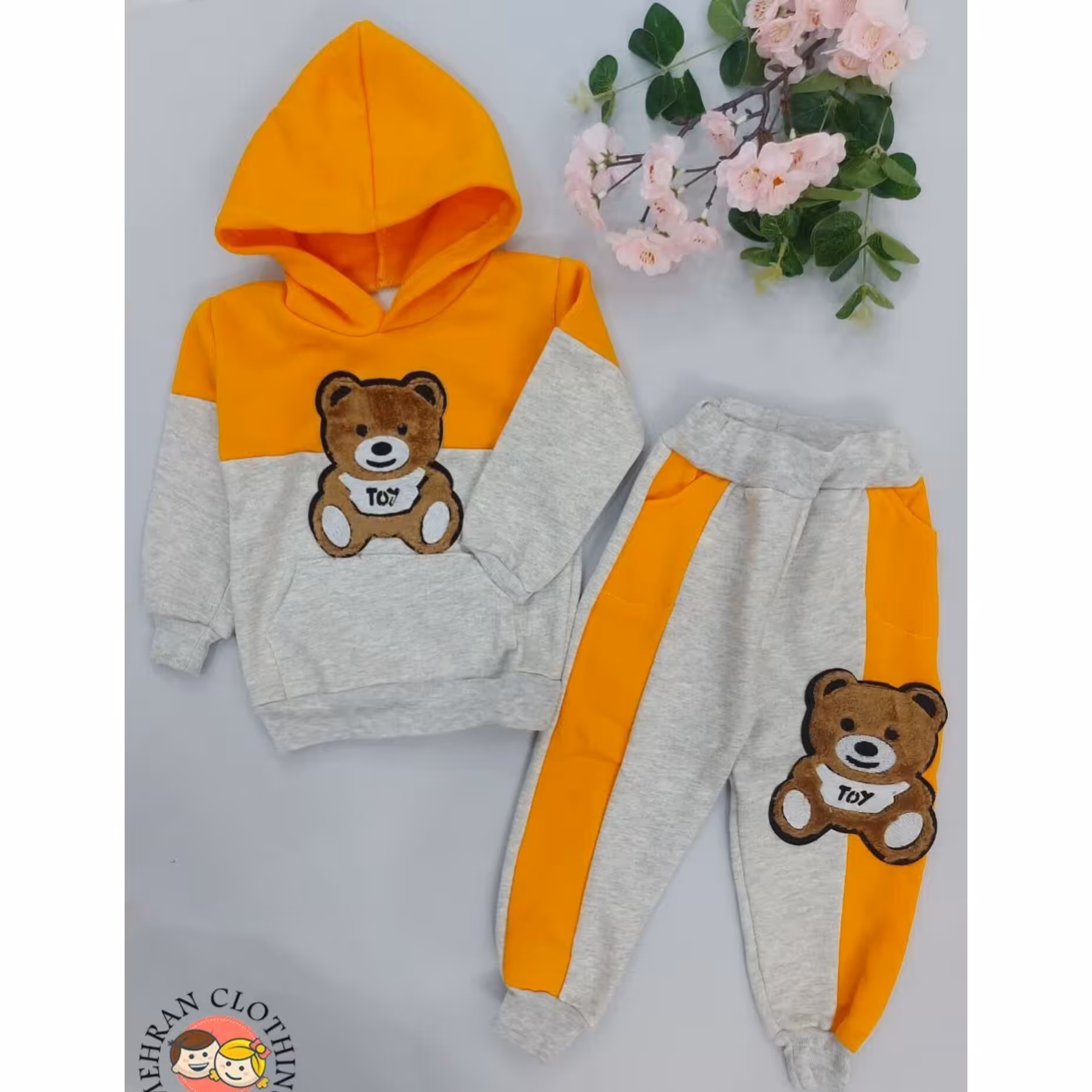هودی و شلوار داخل کرکی 2 تا 8 سال طرح خرس کوچولو