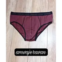 شورت مردانه اسلیپ برند LIVERGY آلمان  زرشکی   با نوار مشکی سایز 4XL یا 10 