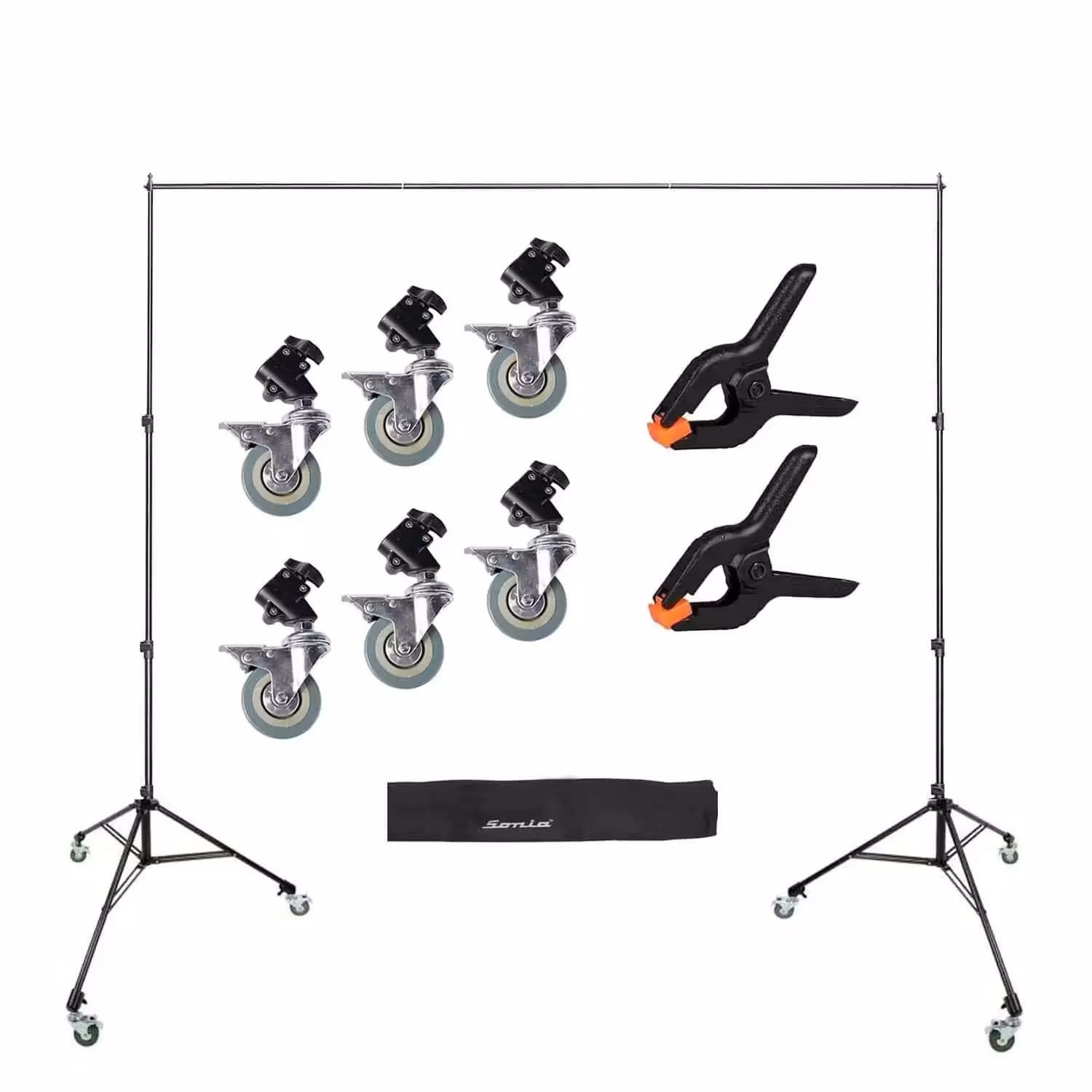 کیت سه پایه پرتابل پرده فون چرخ دار گیره نگهدارنده فون