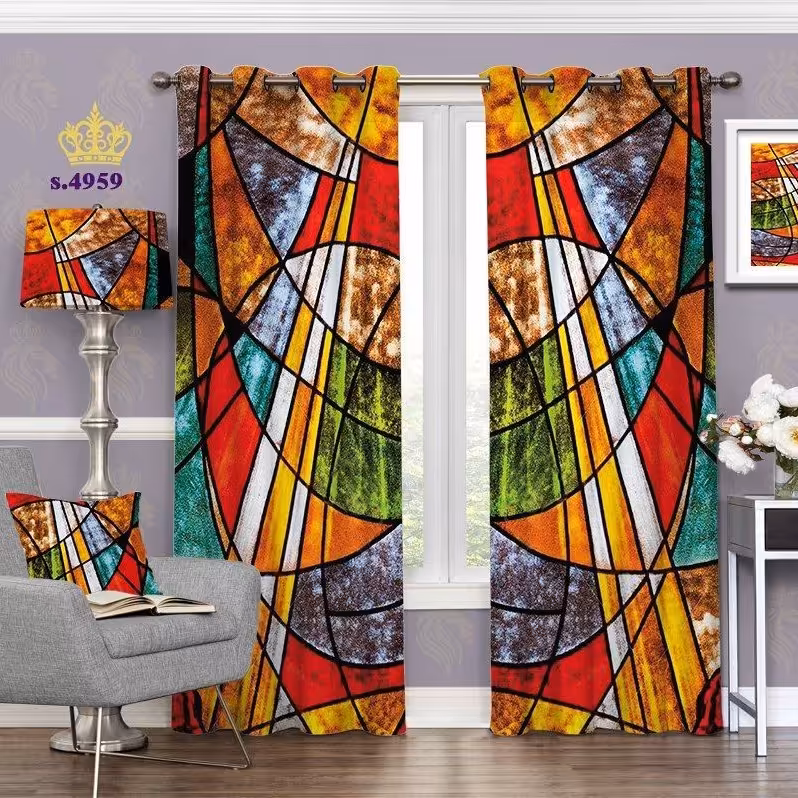 پرده پذیرایی دو قواره طرح مدرن کد S4959