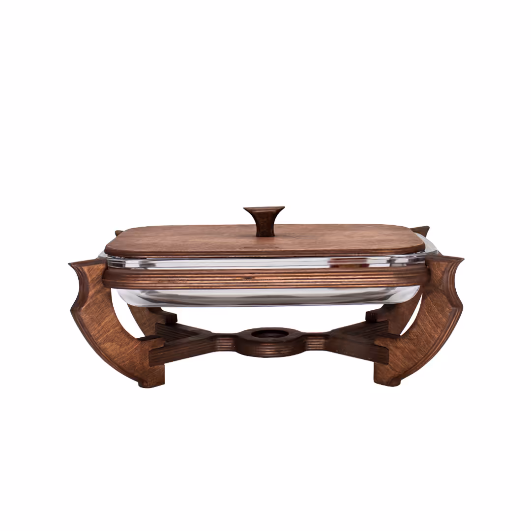 سوفله‌خوری مستطیل متوسط چوبی مدل KW806 برند SAFINOX | خانه سام