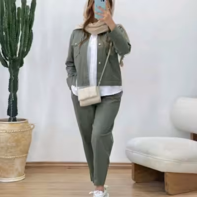 ست سه تیکه کت و شلوار و شومیز سروین