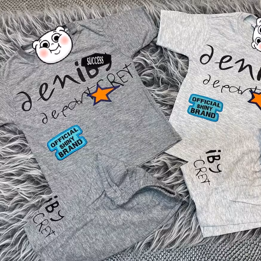 تیشرت شلوارک پسرانه مدل تیکه دوزی