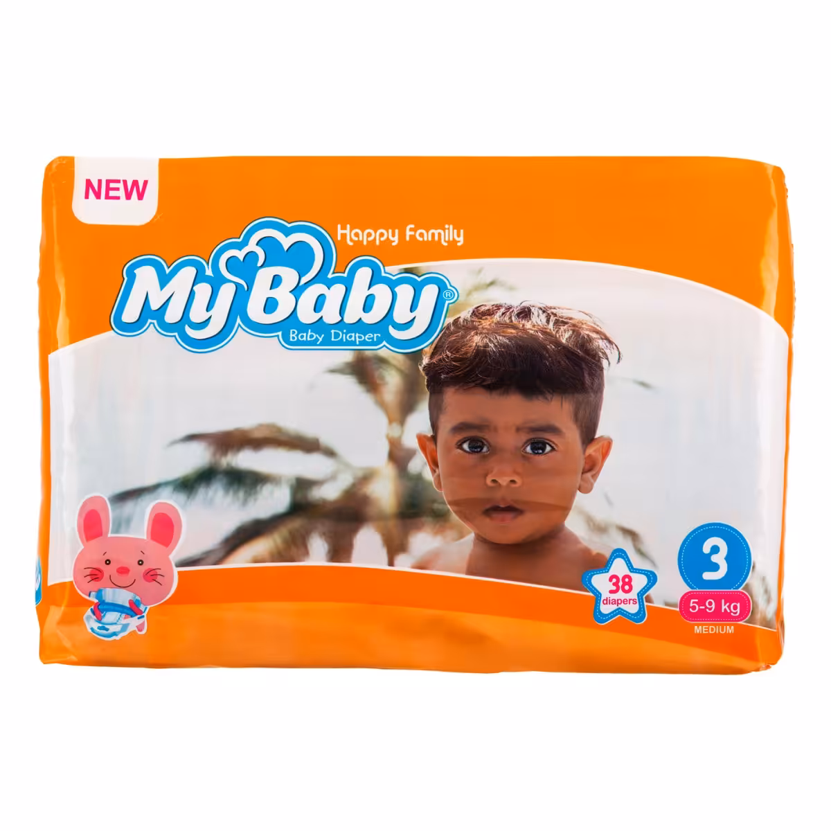 پوشک نارنجی سایز 3 مای بیبی my baby بسته 38 عددی