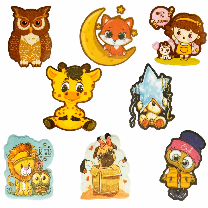 استیکر پارچه و لباس مدل فانتزی کیوت کد 2 مجموعه 8 عددی