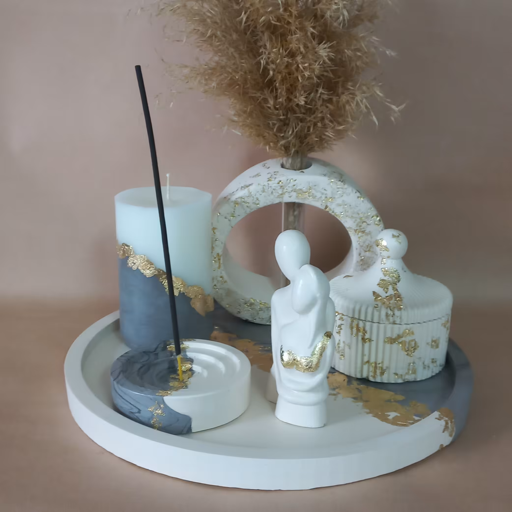 دکوری رومیزی زیبا سنگ مصنوعی شش تکه 