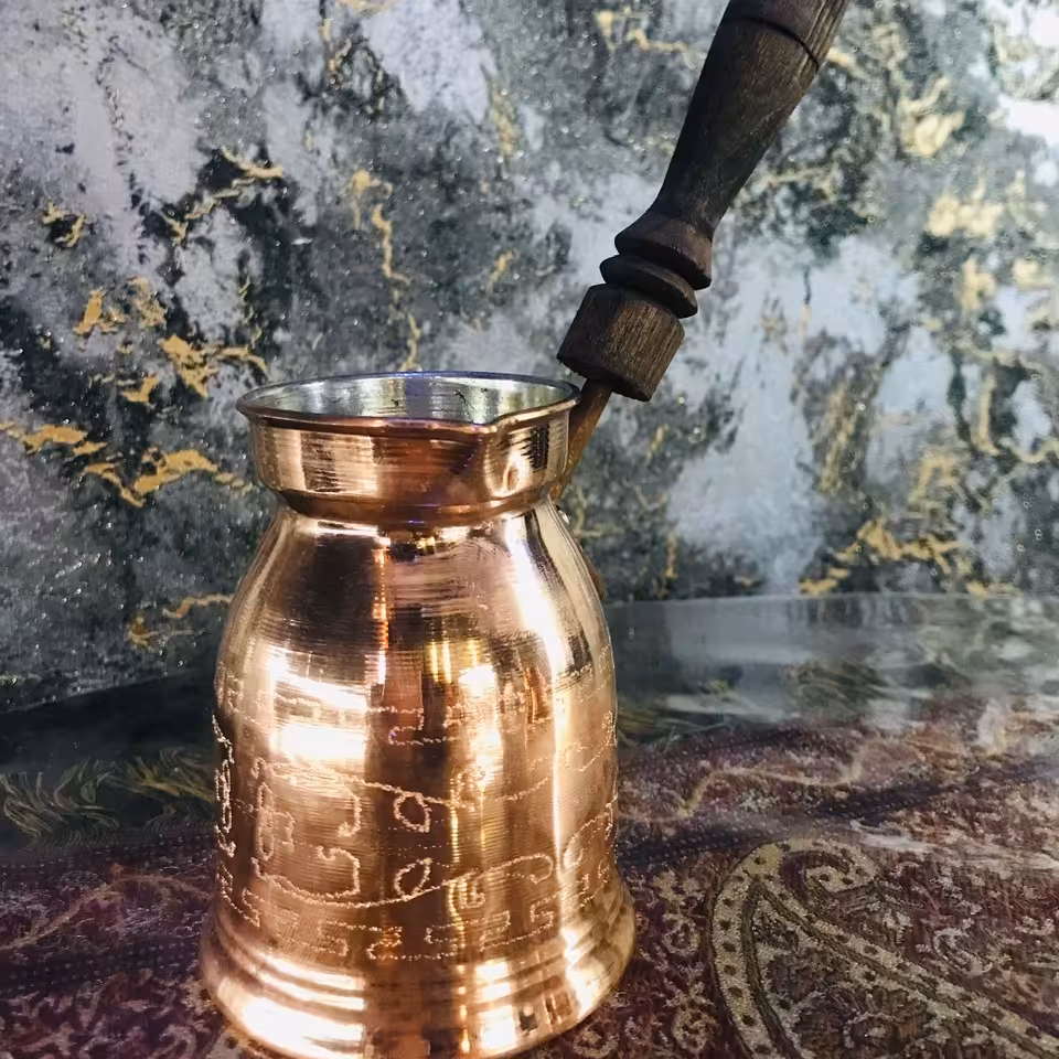 قهوه جوش مسی 2 کاپ طرح ترک