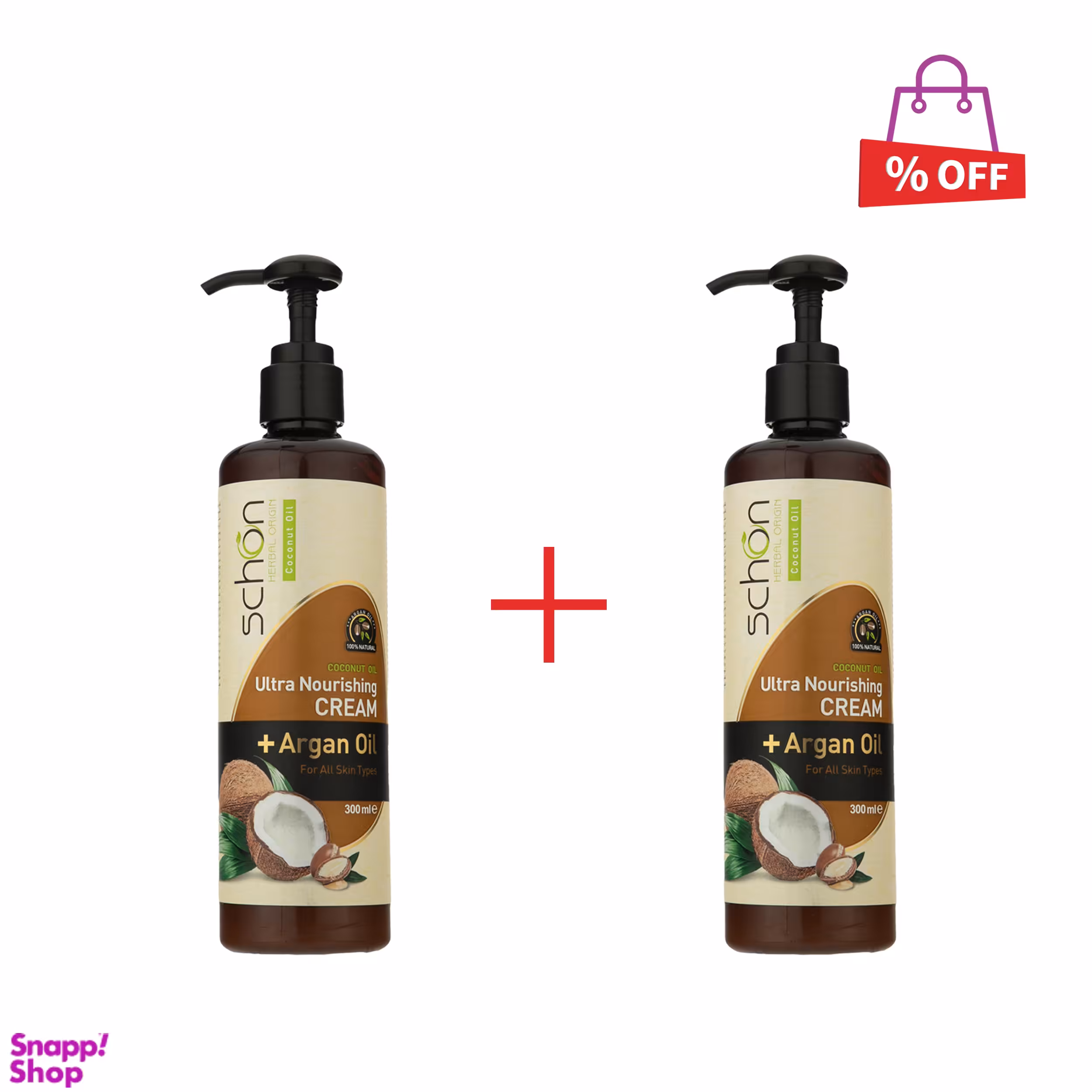 کرم مرطوب کننده شون (Schon) مدل Coconut حجم 300 میلیلیتر مجموعه 2 عددی