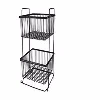 سبد سیب زمینی و پیاز دو طبقه فلزی فولادی مقاوم  