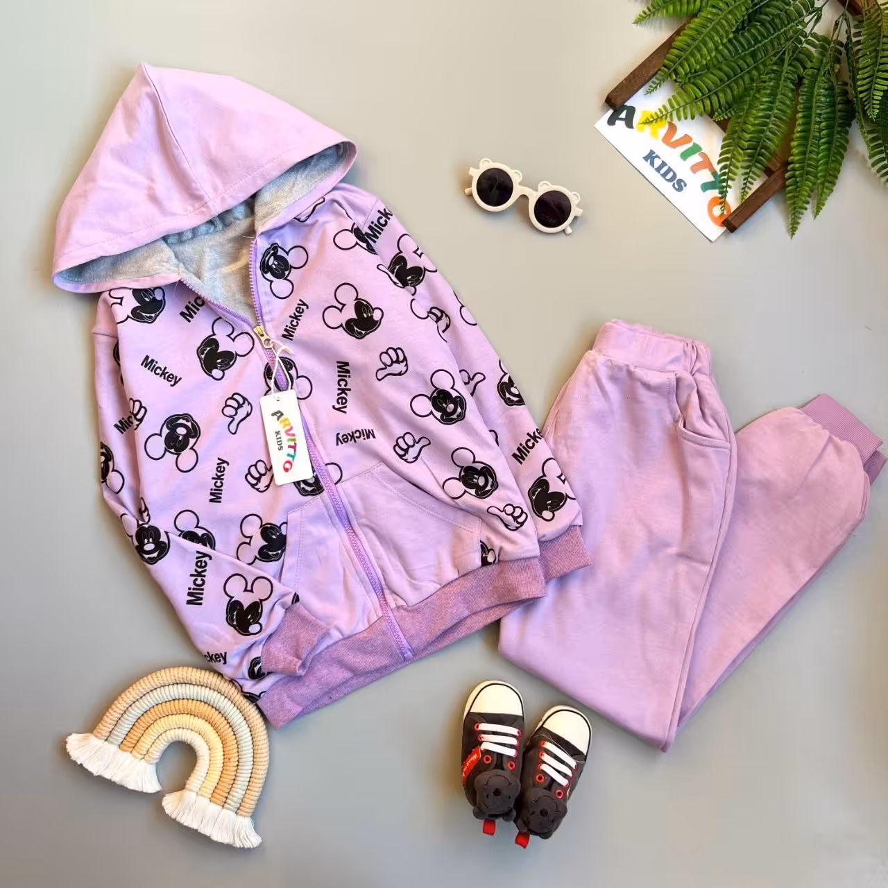 ست سویسشرت شلوار  لاینردار اسپرت طرح میکی