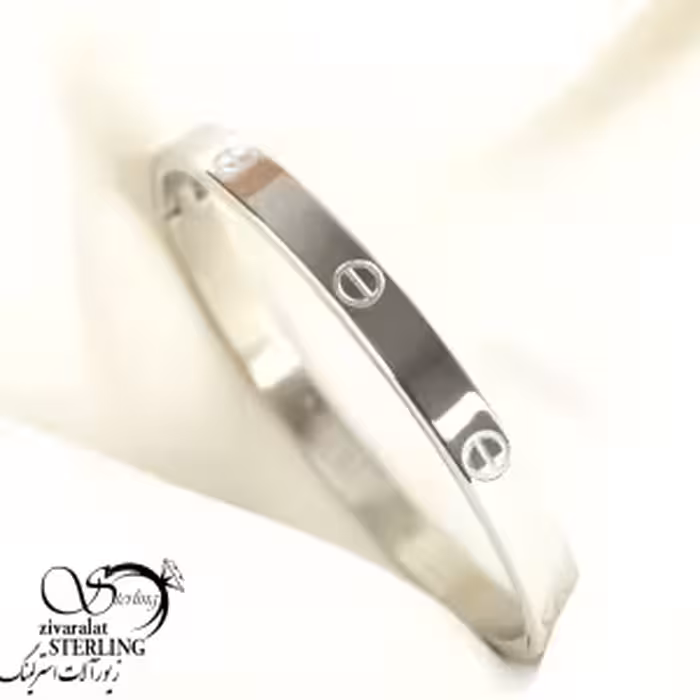 دستبند کارتیر سفید 6میل استیل بنگل کد 10311