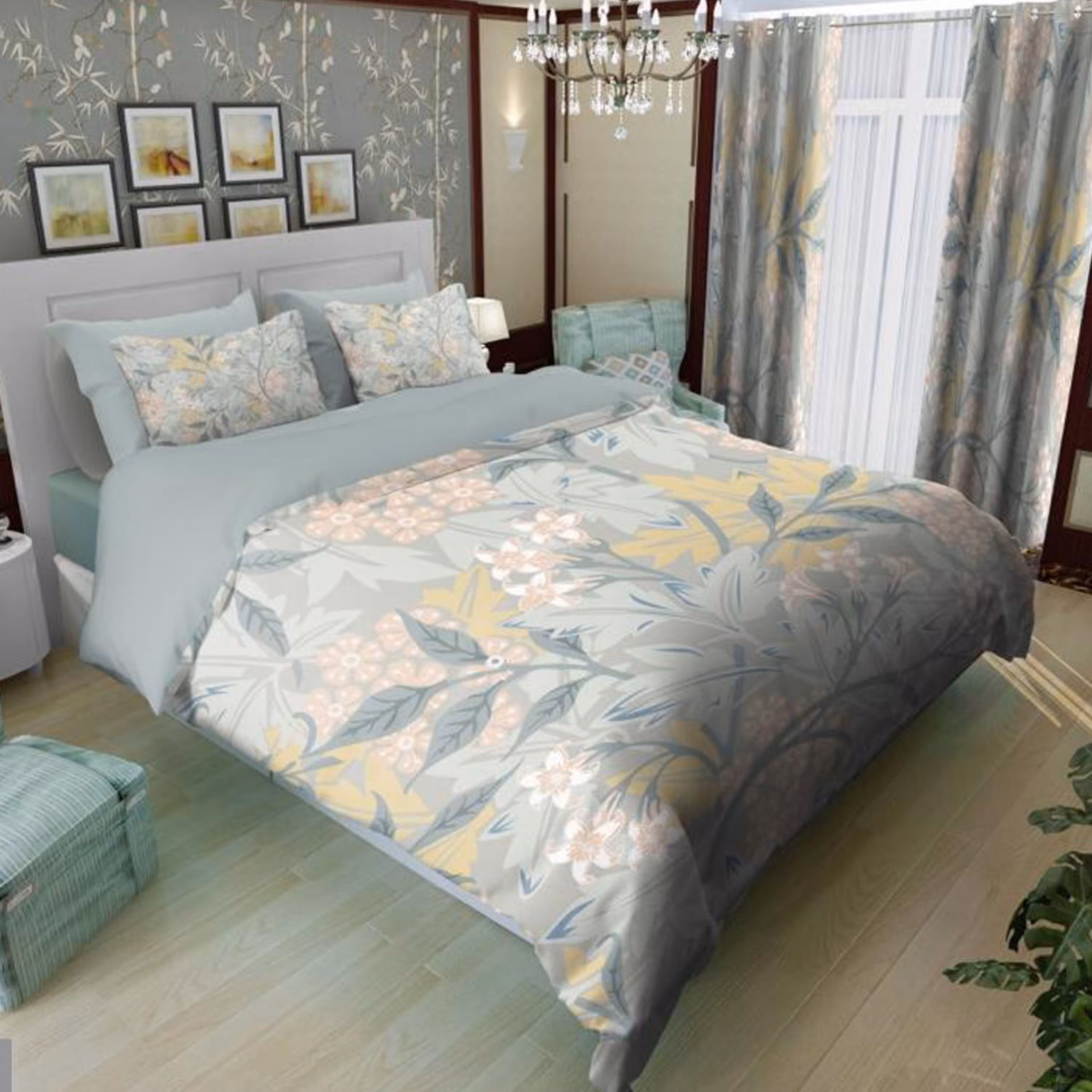 سرویس روتختی 1 نفره تنسل چاپی برندترک لند (Turk Land)  کد rs 29