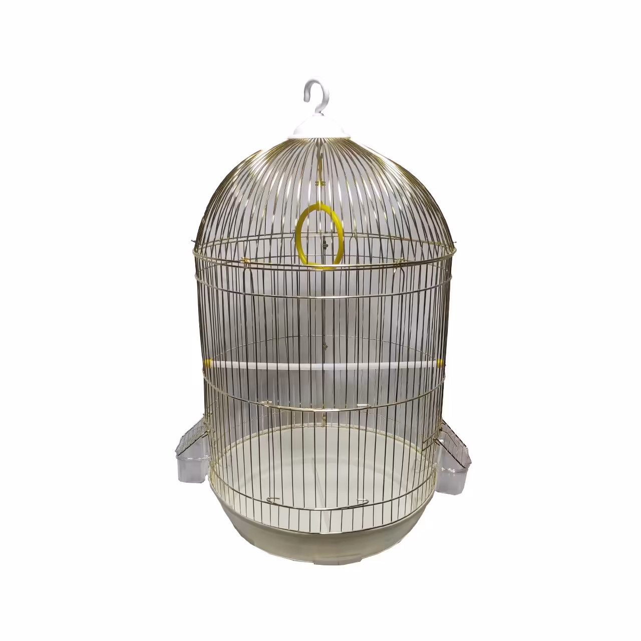 قفس گرد طلایی کفی سفید