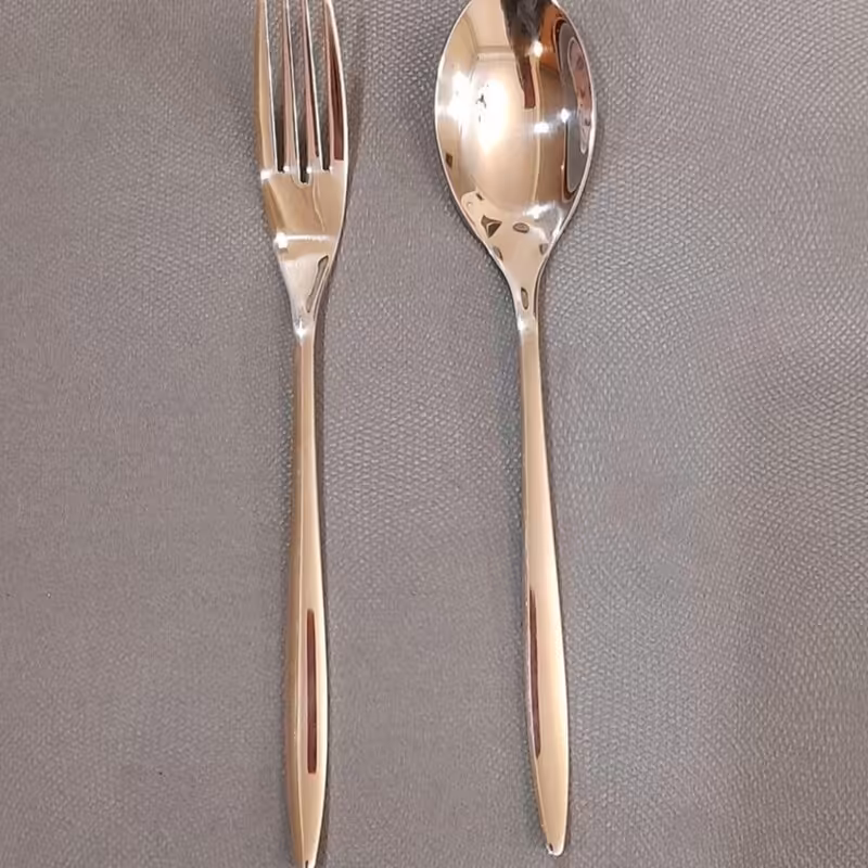 سرویس قاشق و چنگال یونیک استیل خالص آهن ربا نگیر 120پارچه دهانه اروپایی 24نفره