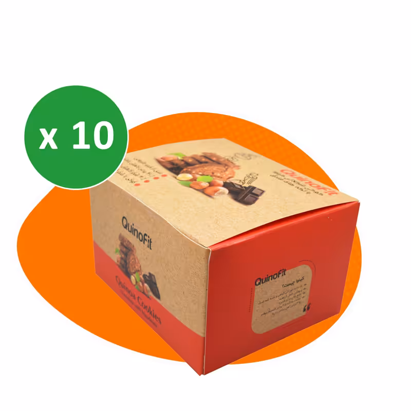 پکیج کوکی کینوفیت طعم شکلاتی با تکه های فندوق 185 گرمی 10 عددی