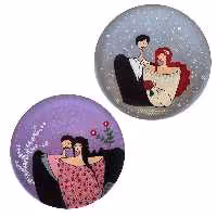 بشقاب دیوارکوب سفالی کد D85-1 مجموعه 2 عددی