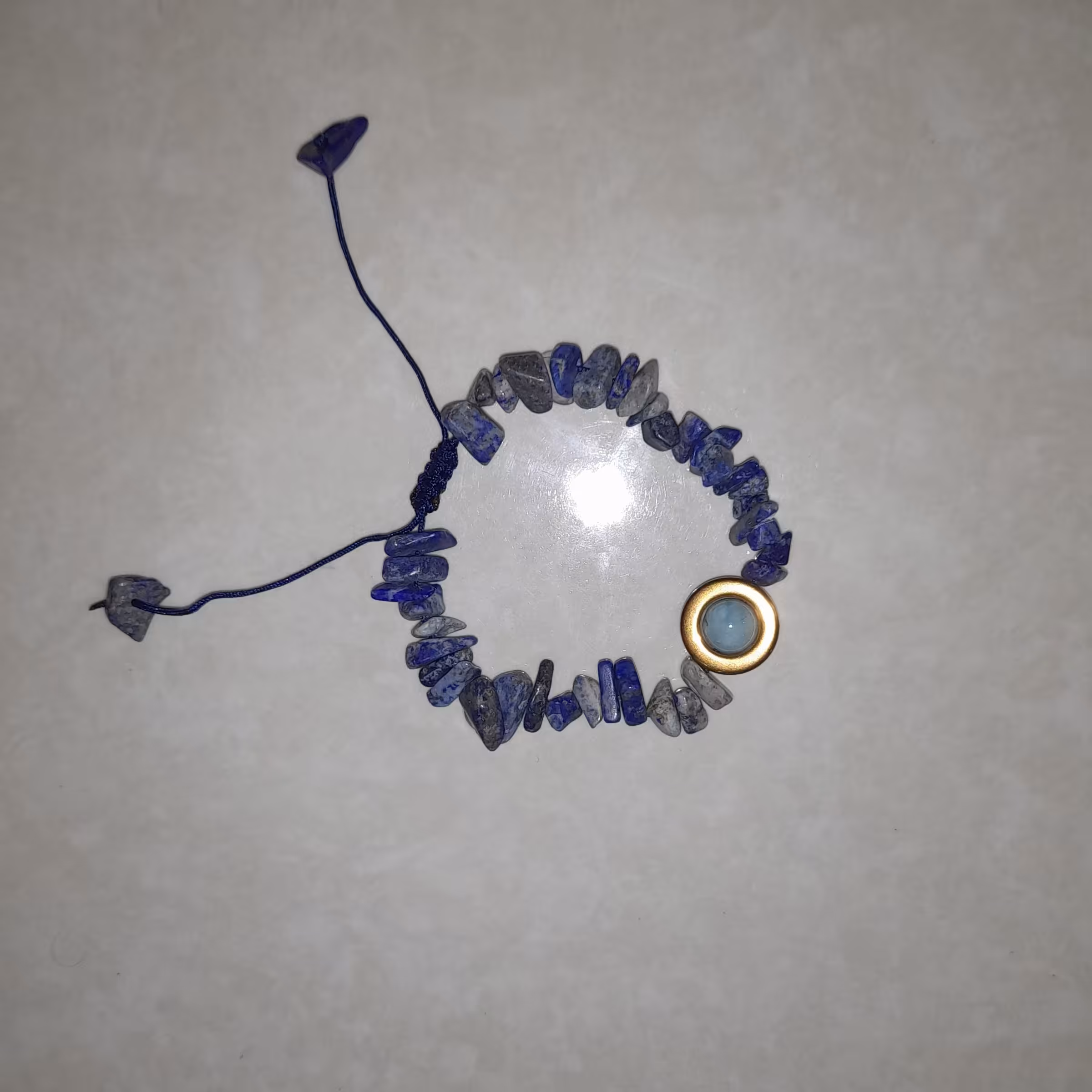 دستبند سنگ لاجورد نامنظم 