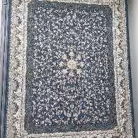 فرش 1500شانه هندنات پاتریس طرح بهشت موعودآبی کاربنی 12متری