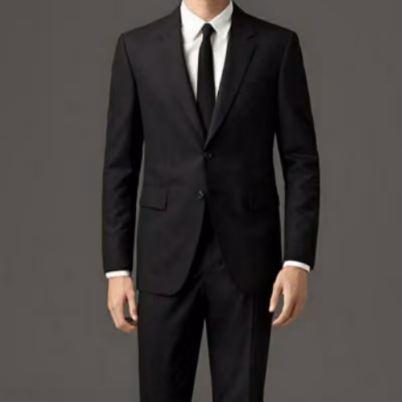 کت شلوار مردانه کلاسیک مشکی ویژه محرم دو چاک دو دکمه