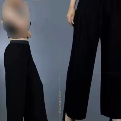 شلوار پلیسه ای کرپ کجراه جودون سایزبزرگ1399