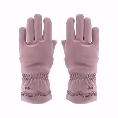 دستکش زنانه مدل AA طرح LOVE رنگ یاسی