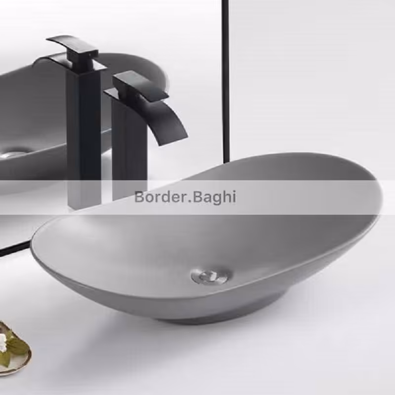 کاسه روشویی  مدل کشکول طوسی مات