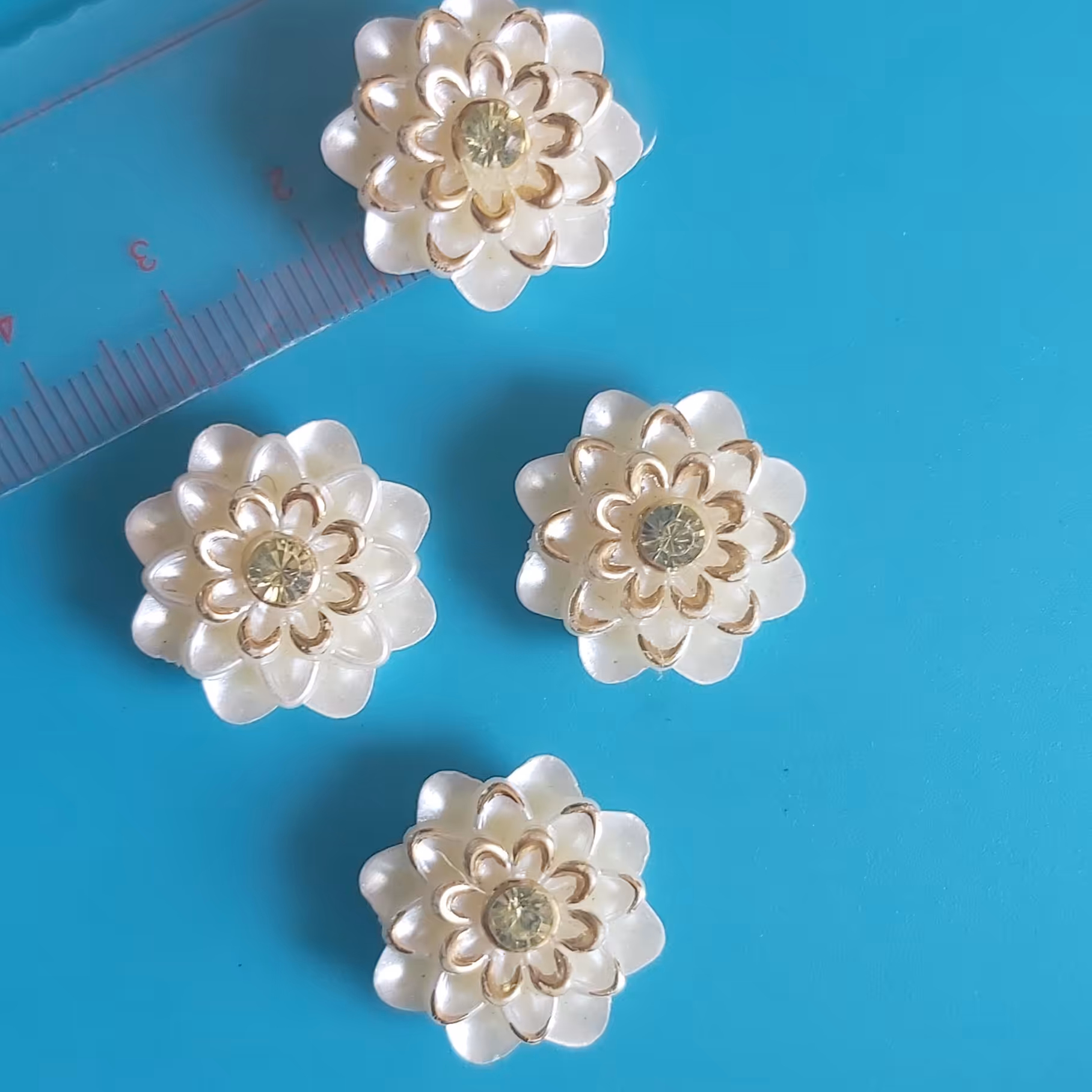 گل کوکب لب طلایی یک ونیم سانت یک عدد(دوسوراخه)