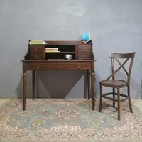 میزتحریر کلاسیک و صندلی قهوه ای سایز 120 (پس کرایه)