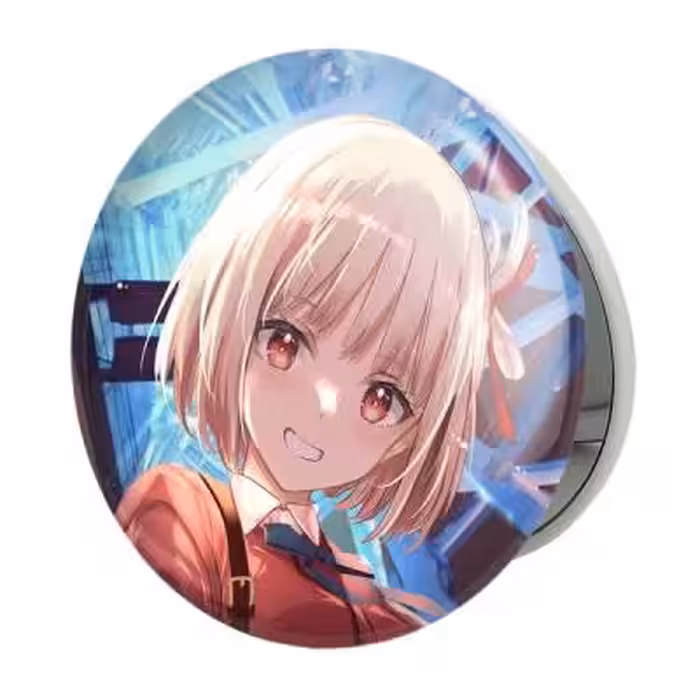 آینه جیبی خندالو طرح چیساتو انیمه لیکوریس ریکویل Lycoris Recoil مدل تاشو کد 23081