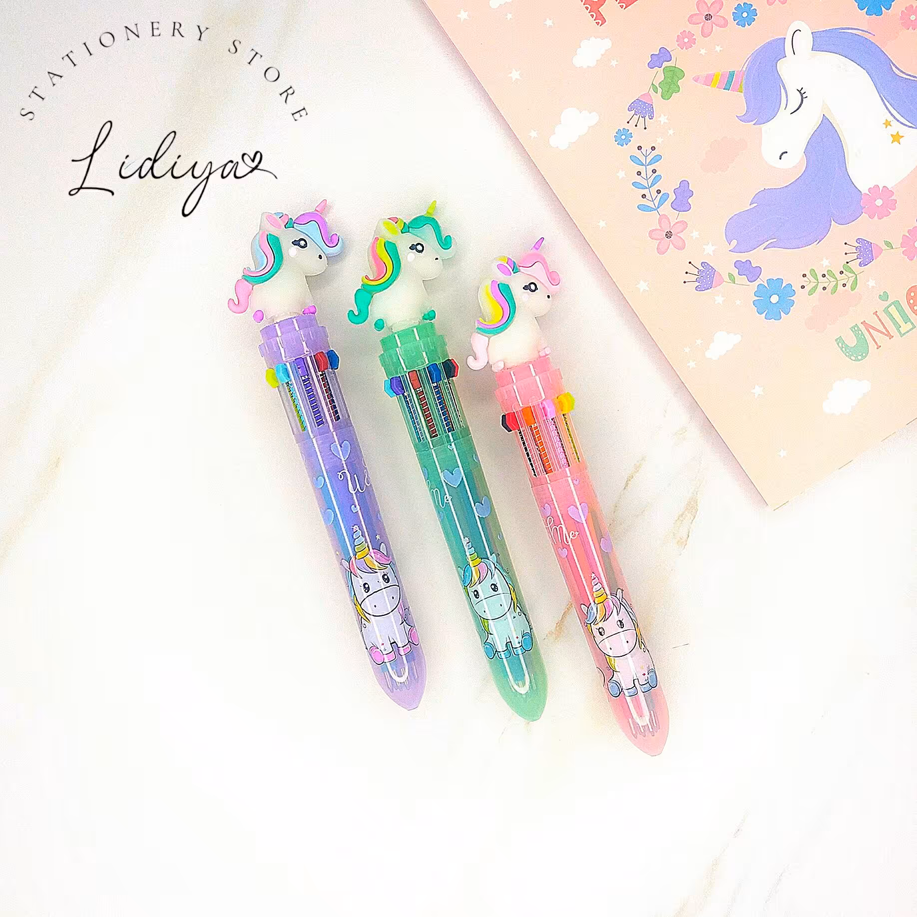 خودکار ده رنگ فانتزی یونیکورن