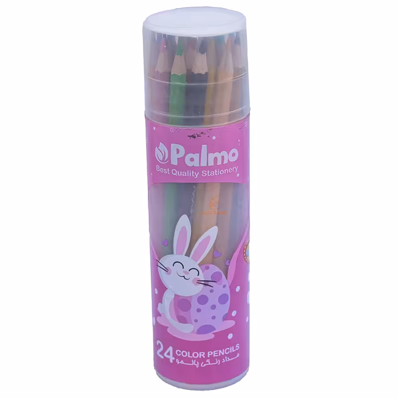 مداد رنگی 24 رنگ لوله ای طرح خرگوش پالمو PALMO