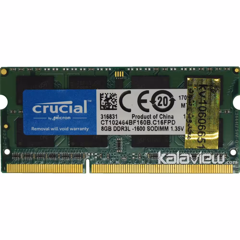 رم لپ تاپ کروشیال 8GB مدل DDR3L باس 1600MHZ-12800 چین CT102464BF160B.C16FPD (CHN) تایمینگ CL11