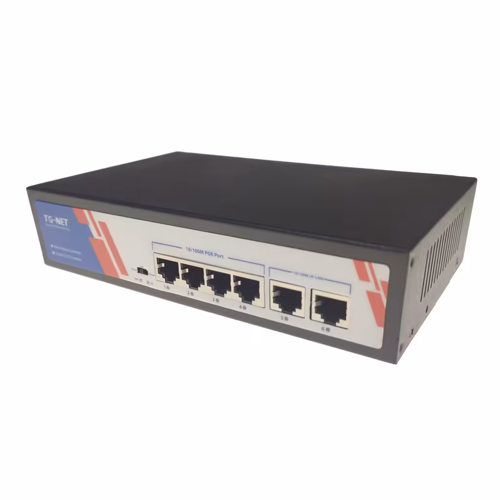 قیمت و خرید سوییچ 6 پورت poe تی جی نت مدل 1006 | نت ران