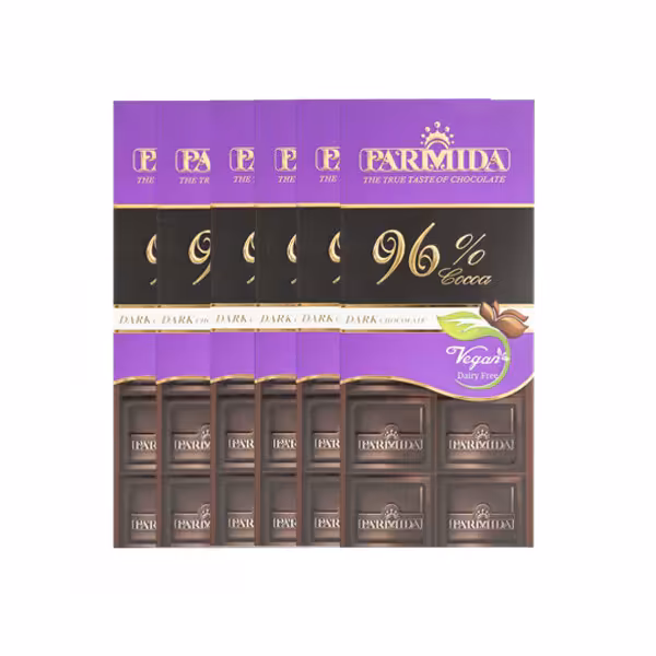 شکلات تلخ 96 درصد پارمیدا - 80 گرم بسته 6 عددی 