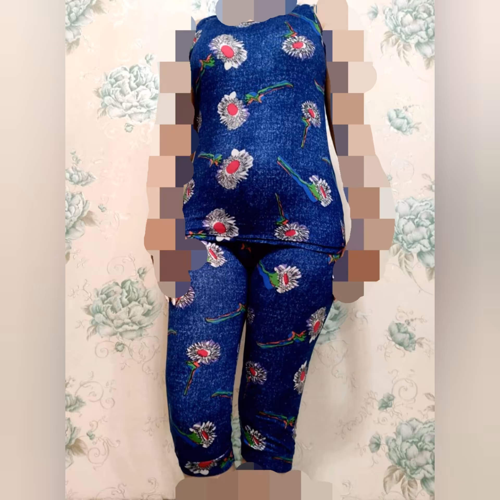 تاپ و شلوارک بلند گیاهی وارداتی سایز 36 تا 42