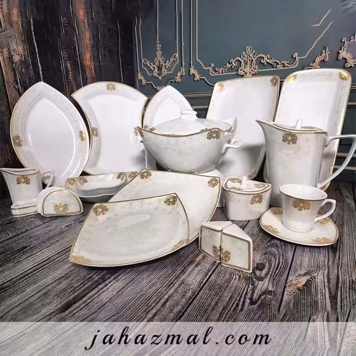 سرویس چینی پردیس طرح پگاه 105 پارچه کد 2045