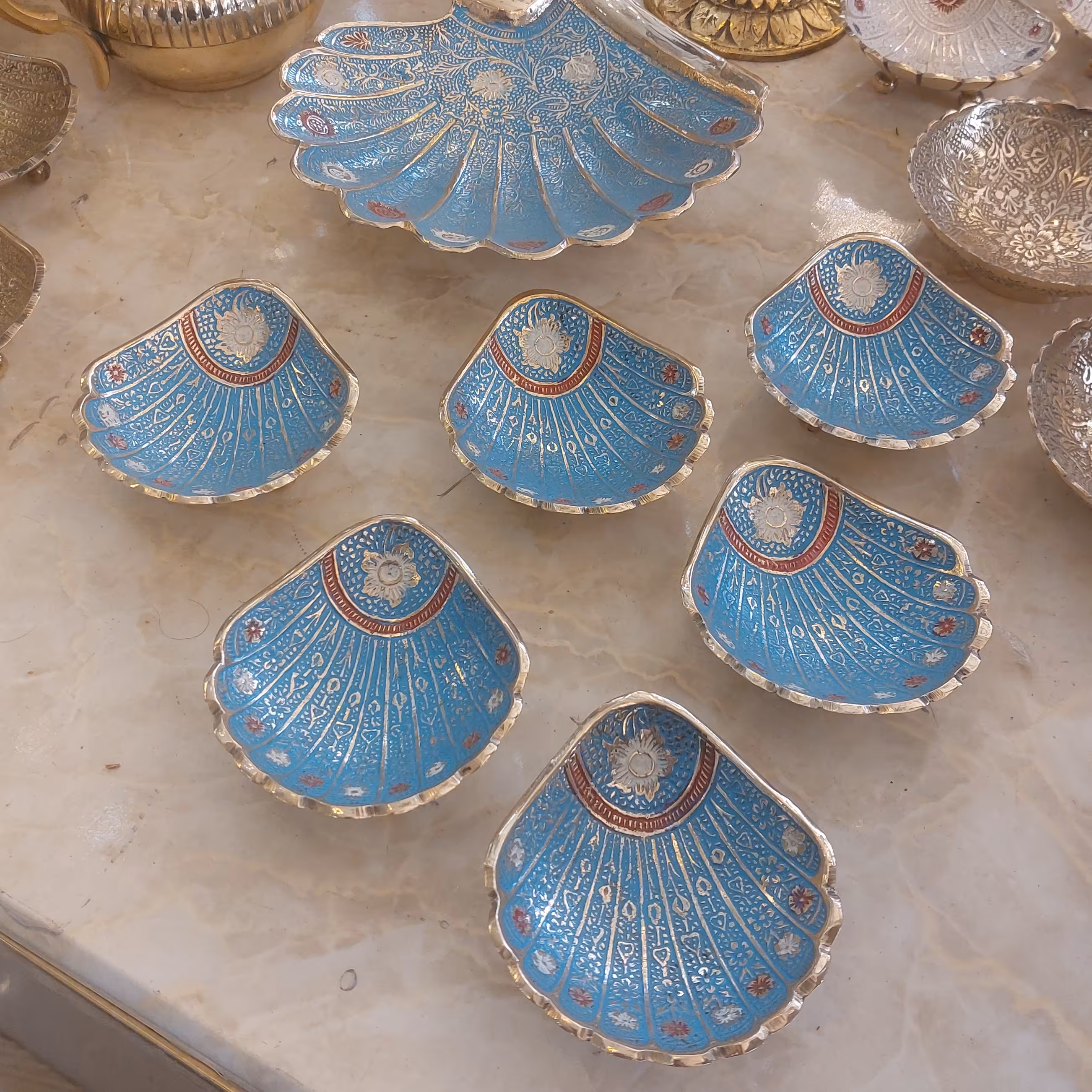 صدف هفتسین برنج هندی در رنگ بندی های متفاوت  درجه یک 