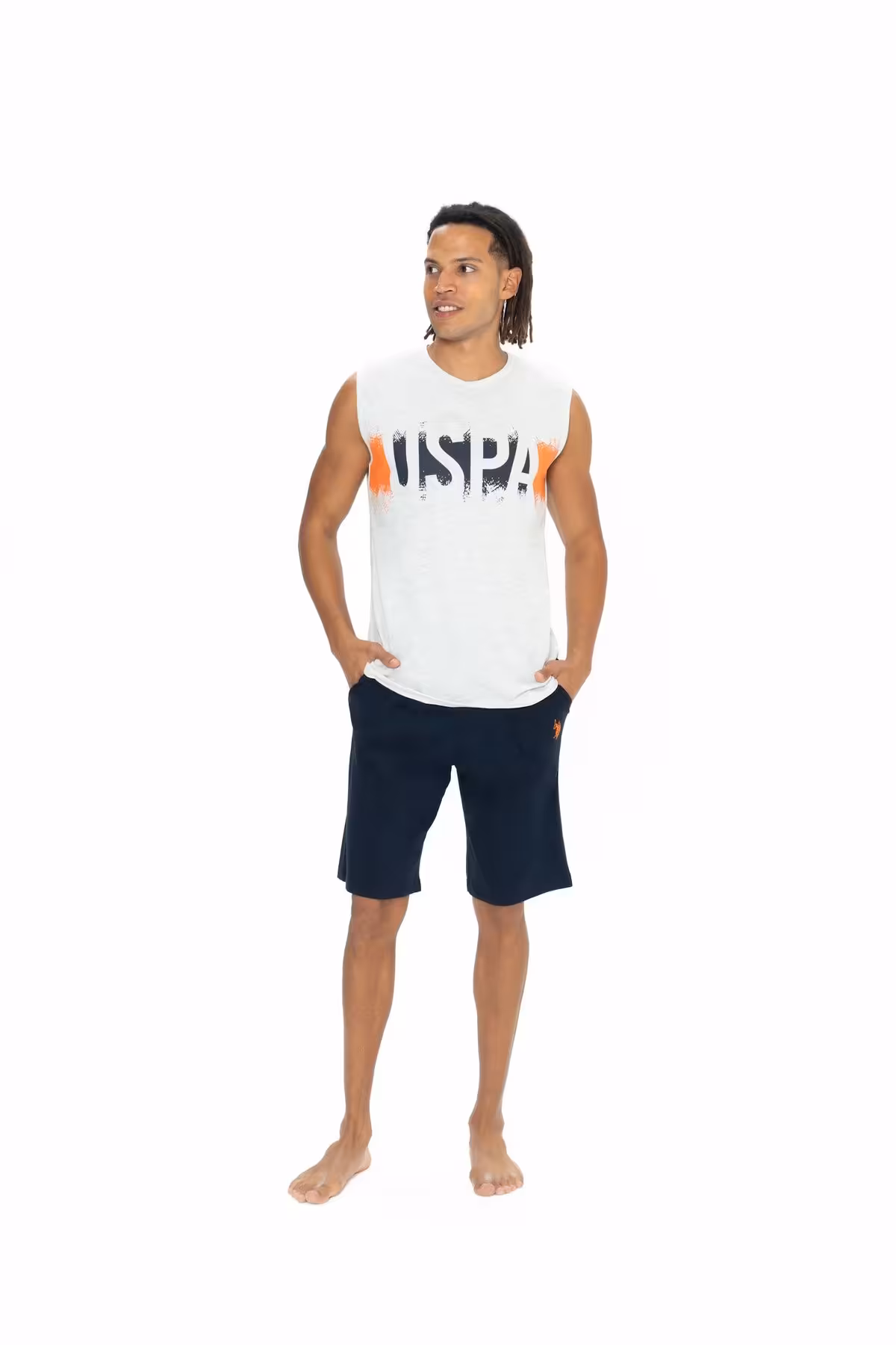 ست پیژامه چند رنگ مردانه پایه چوگان ASSN. مجموعه لباس خواب و کوتاه BCP1. U.S. Polo Assn.