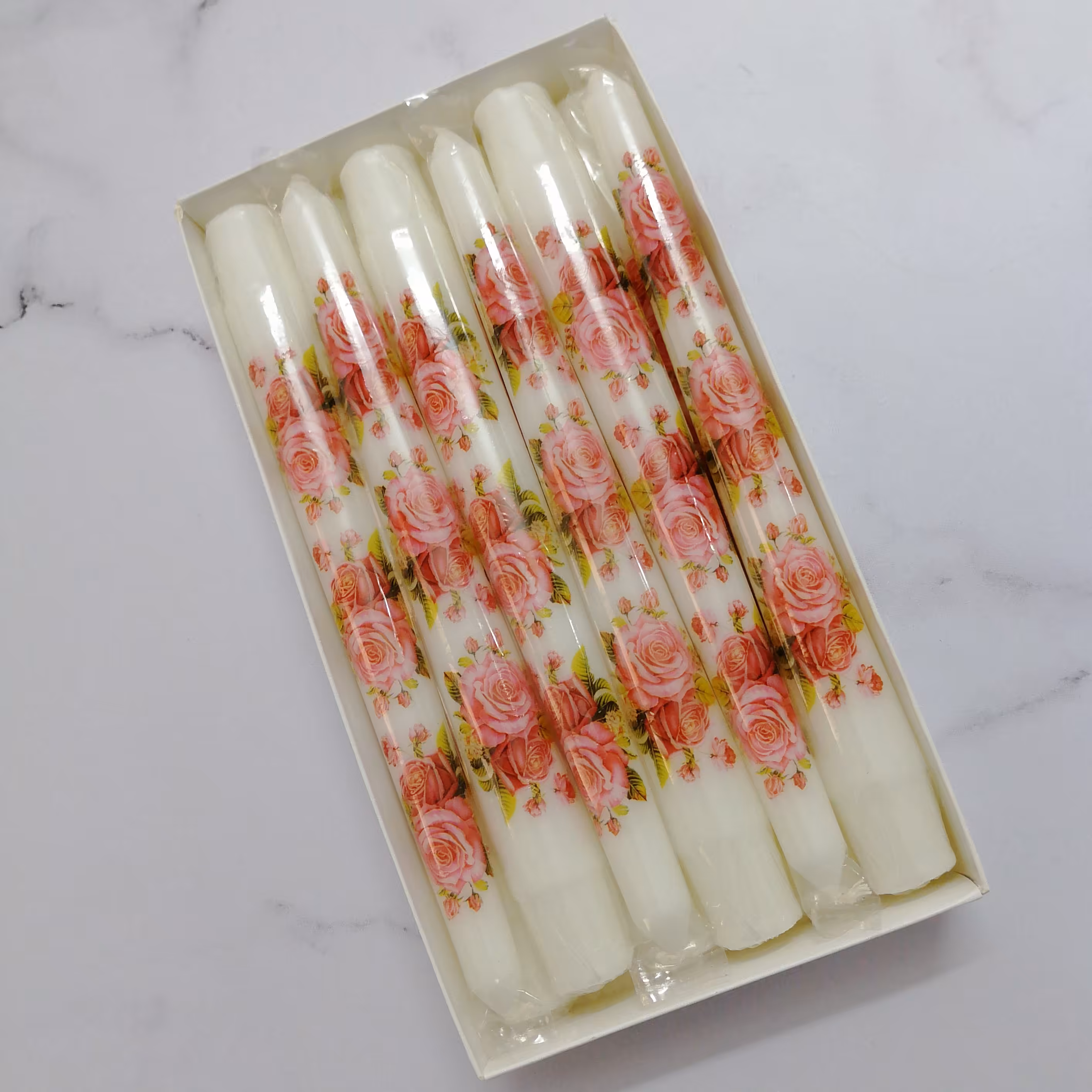 شمع قلمی طرح دار ترانسفر طرح گل دار