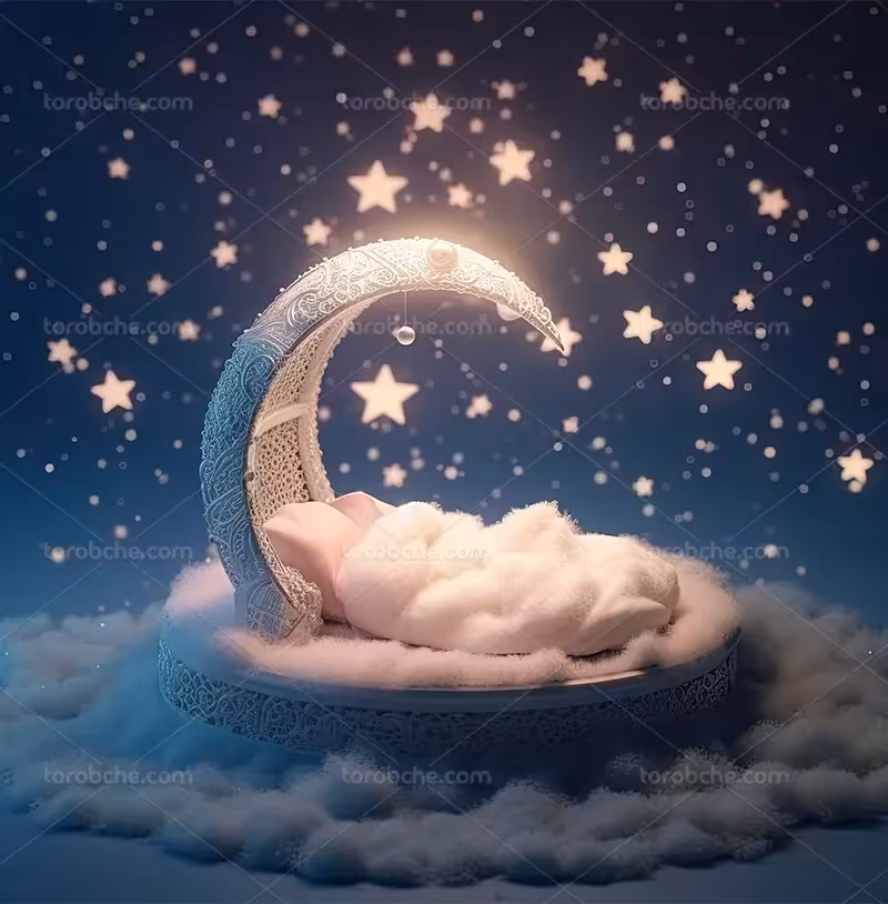 بک دراپ عکاسی هلال ماه و ستاره | گرافیک با طعم تربچه