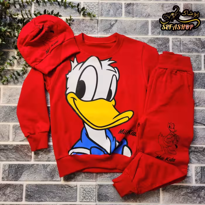 ست اسپرت سه تیکه بلوز و شلوار و کلاه دخترانه و پسرانه 