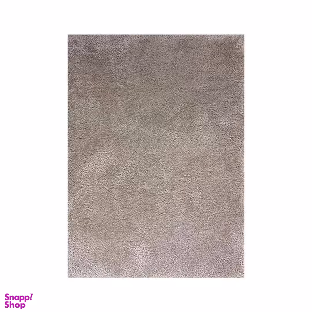 فرش ماشینی مدل شگی فلوکاتی رنگ زمینه نسکافه‌ ای