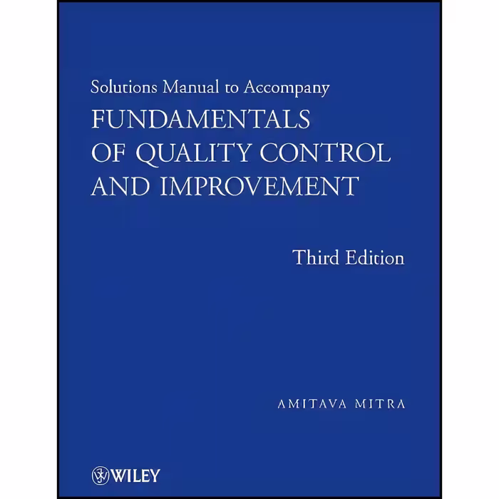 کتاب زبان اصلی Solutions Manual to accompany Fundamentals of Quality Control and