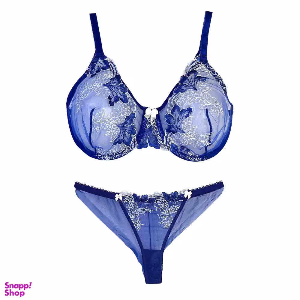 ست شورت و سوتین زنانه کد 2024 رنگ آبی