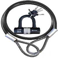 قفل و دزدگیر موتور سیکلت 15 متر 12 میلی برش طناب فلزی اسکاتلند Baglama Rope Steel U Bar Lock پدری PADRİ