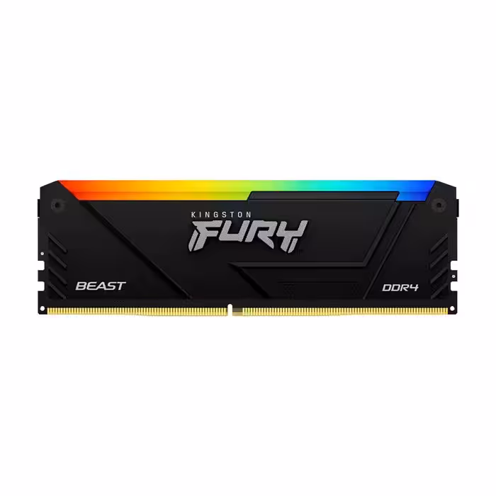 رم کامپیوتر DDR4 تک کاناله 3200 مگاهرتز CL16 کینگستون مدل HyperX FURY Beast RGB ظرفیت 16 گیگابایت