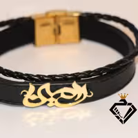 دستبند چرم نقره رامین