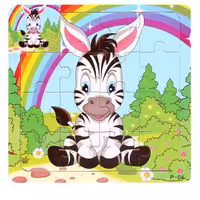 پازل چوبی کودک مدل گورخر کد 44P04